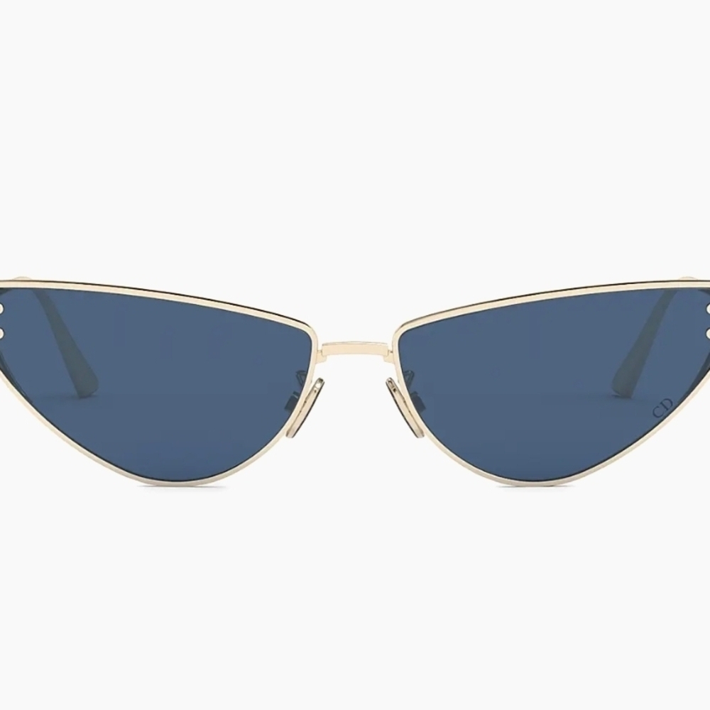 Gold Frame Blue Lens Cat Eye Sunglasses